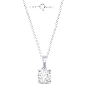 Nova Star(R) Sterling Silver Lab Grown Diamond Solitaire Pendant