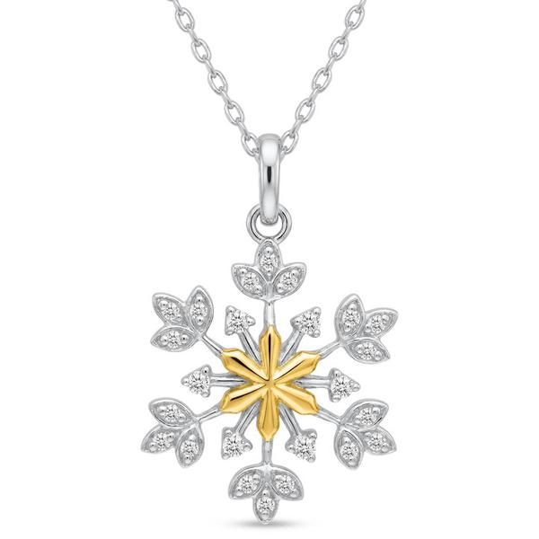Nova Star(R) Sterling Silver Lab Grown Diamond Snowflake Pendant