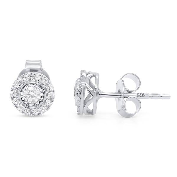 Nova Star(R) Sterling 1/4ctw. Lab Grown Diamond Halo Stud Earrings