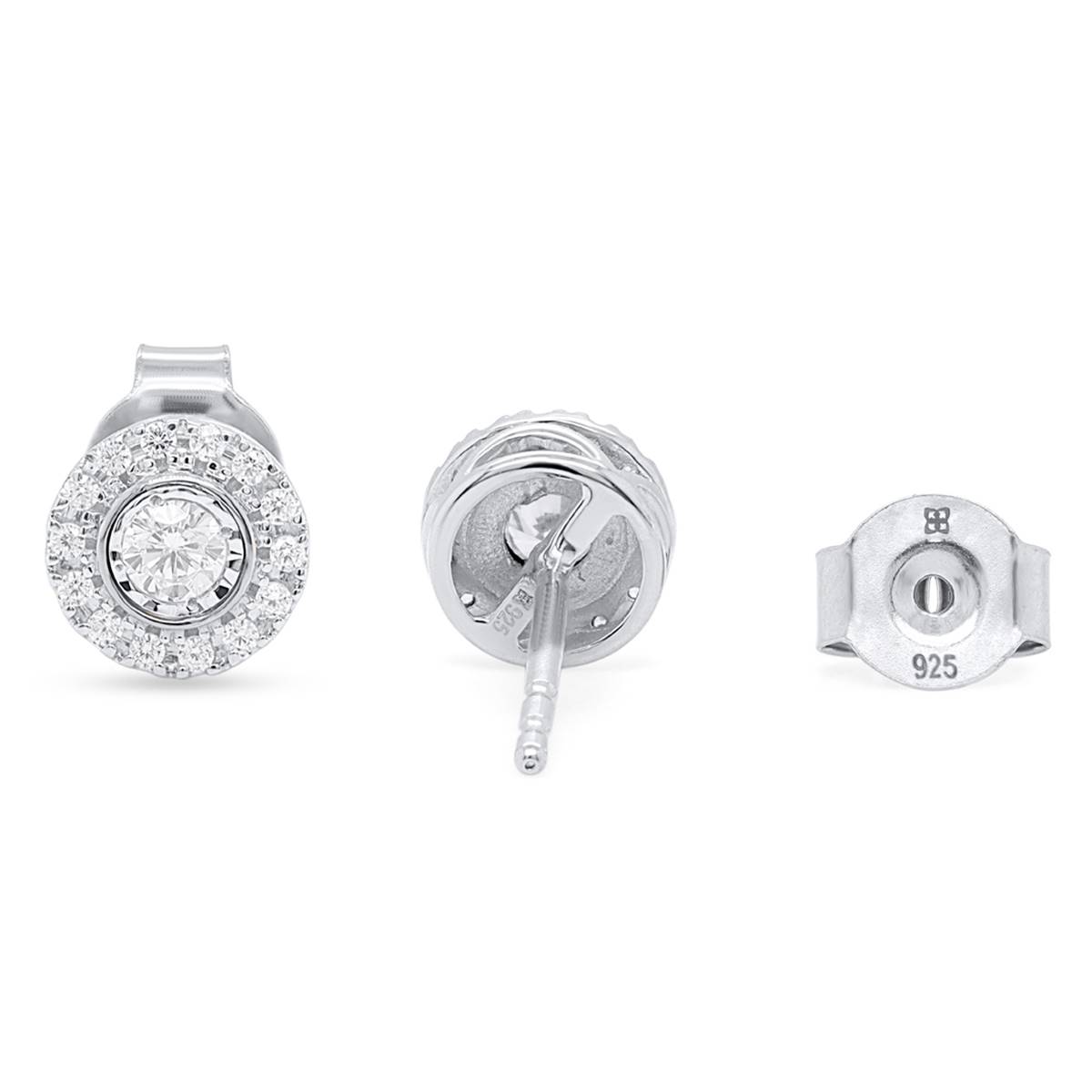 Nova Star(R) Sterling 1/4ctw. Lab Grown Diamond Halo Stud Earrings