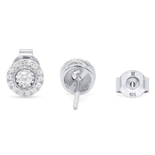 Nova Star(R) Sterling 1/4ctw. Lab Grown Diamond Halo Stud Earrings alternate view