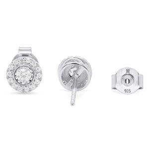 Nova Star(R) Sterling 1/4ctw. Lab Grown Diamond Halo Stud Earrings alternate view