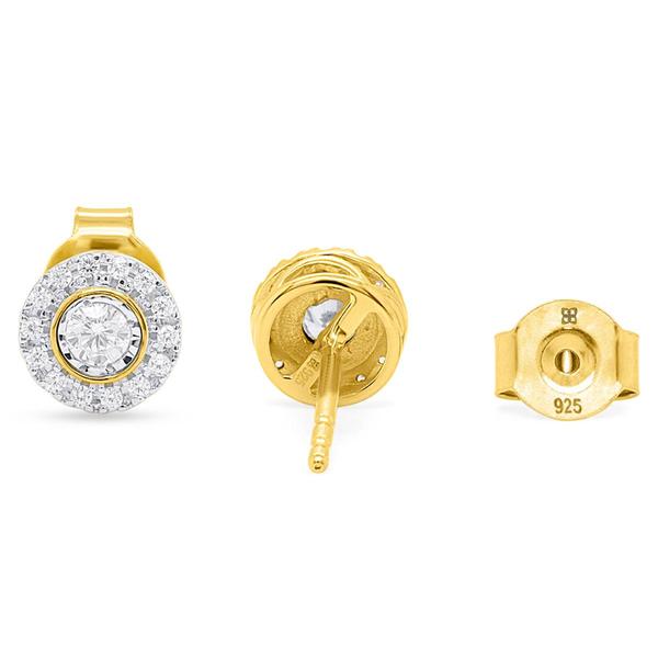 Nova Star(R) Yellow Gold 1/4ctw. Lab Grown Diamond Halo Earrings alternate view