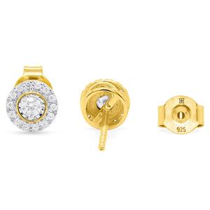 Nova Star(R) Yellow Gold 1/4ctw. Lab Grown Diamond Halo Earrings alternate view