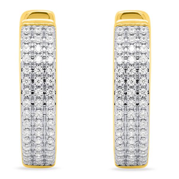 Nova Star(R) Gold Plated Lab Grown Diamond Hoop Earrings alternate view
