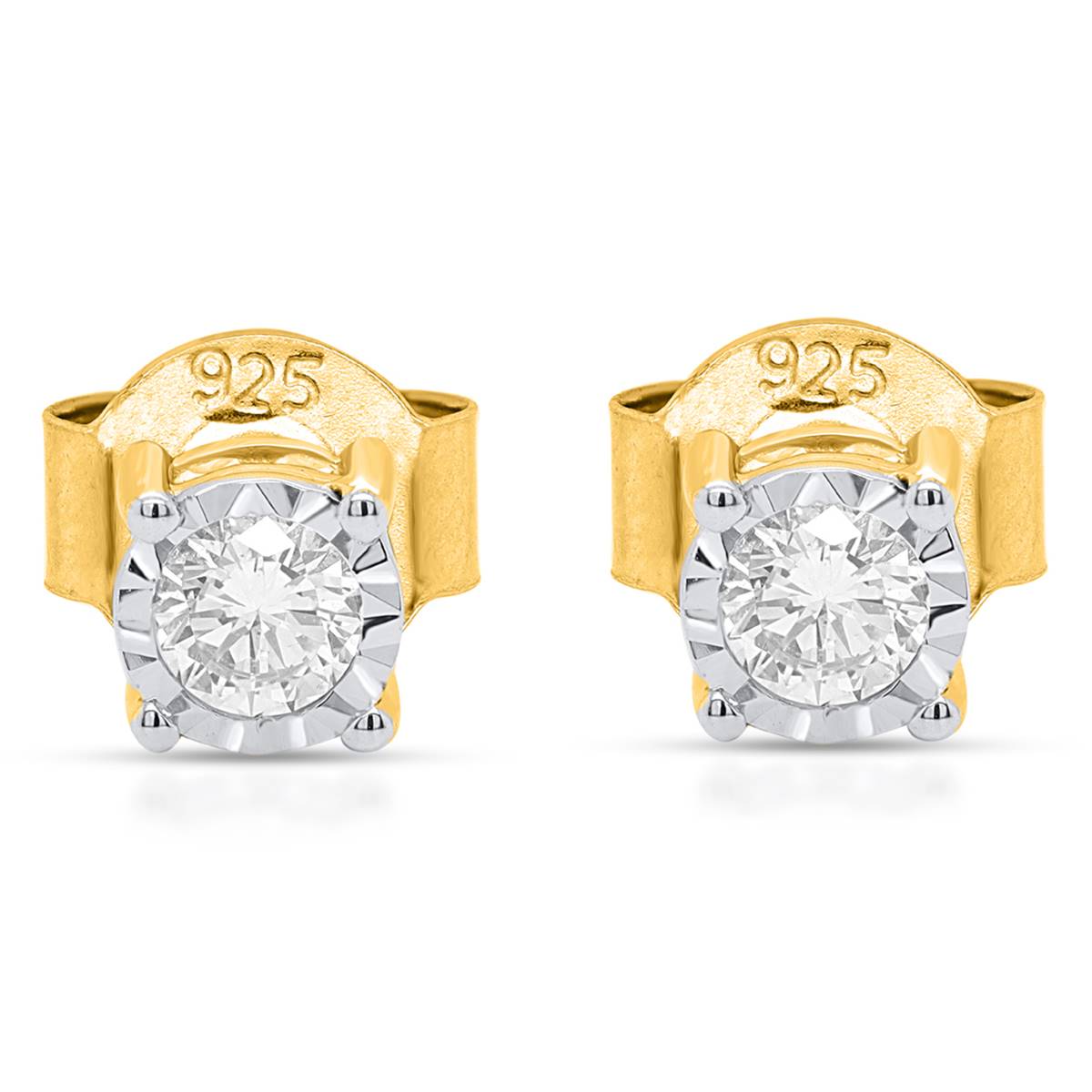 Nova Star(R) Yellow Gold 1/3ctw. Lab Grown Diamond Stud Earrings