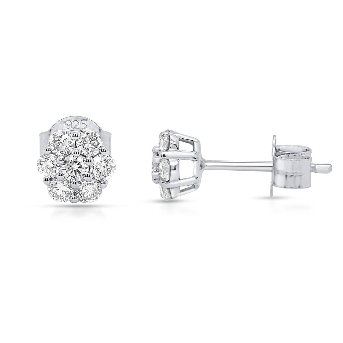 Nova Star(R) 1/2ctw. Lab Grown Diamond Cluster Stud Earrings