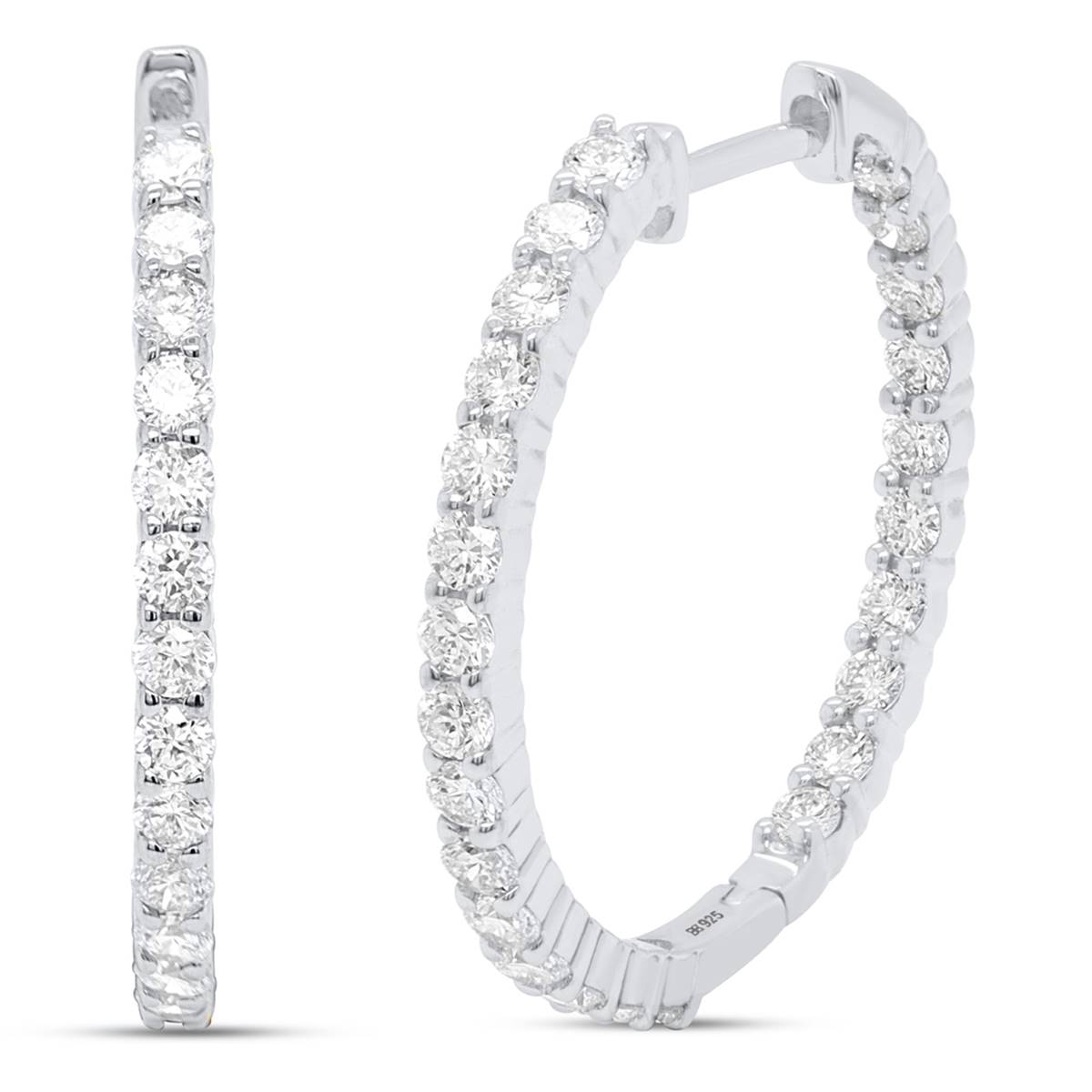 Nova Star(R) Sterling 1/2ctw. Lab Grown Diamond Hoop Earrings