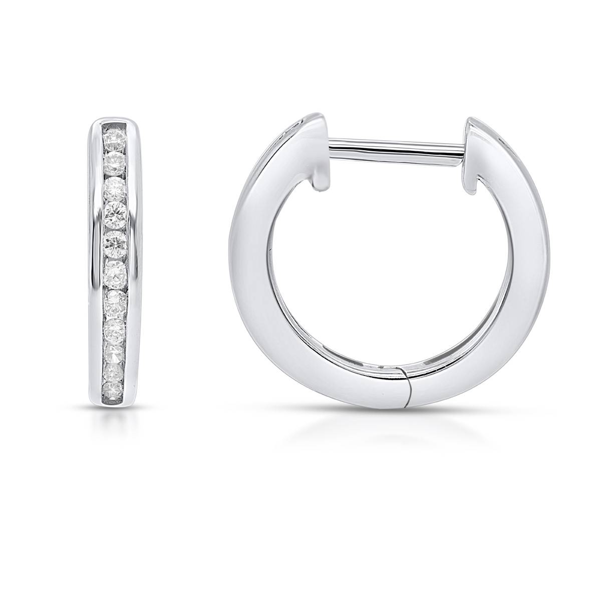 Nova Star(R) 1/2ctw. Lab Grown Diamond Channel Set Hoop Earrings