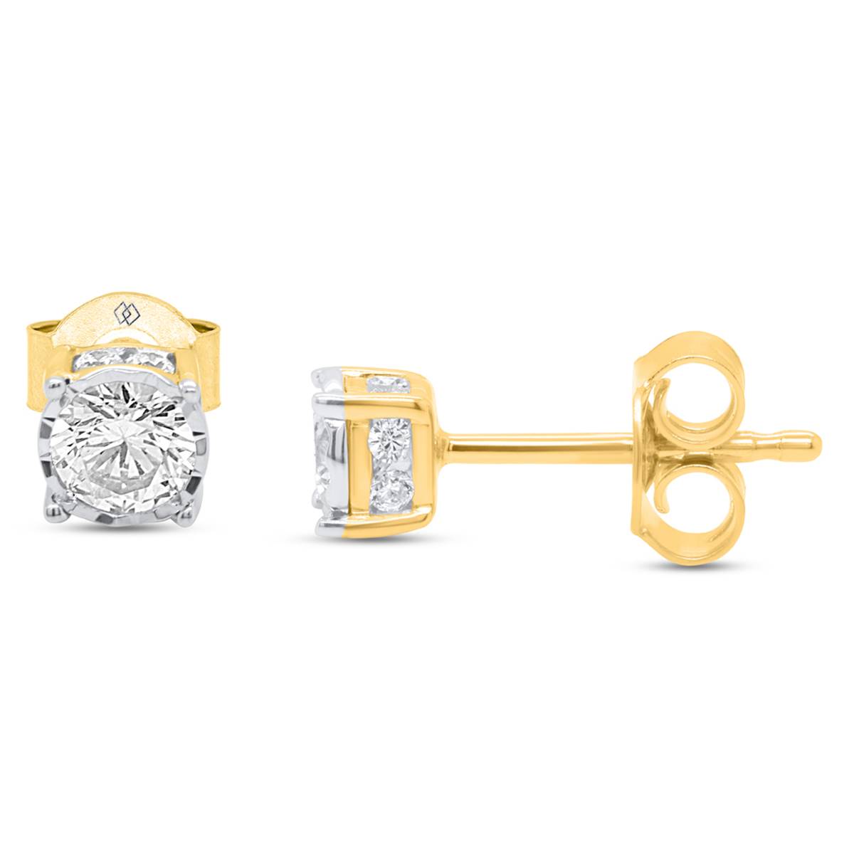 Nova Star(R) Yellow Gold 1/2ctw. Lab Grown Diamond Stud Earrings