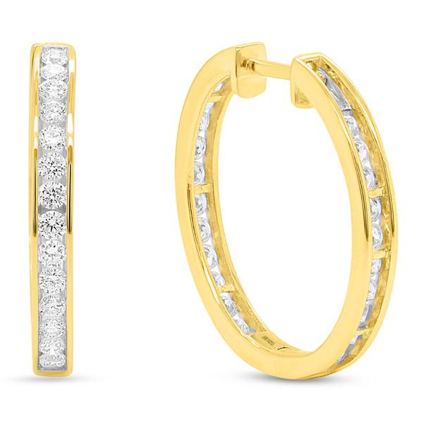 Nova Star(R) 1/2ctw. Lab Grown Diamond Yellow Gold Hoop Earrings alternate view