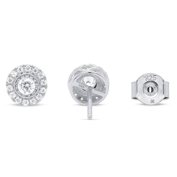 Nova Star(R) Sterling 1/2ctw. Lab Grown Diamond Halo Stud Earrings alternate view