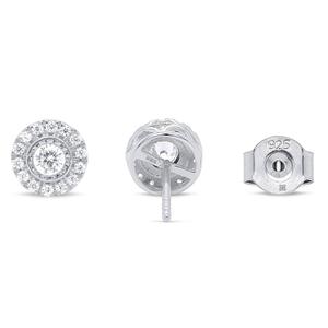 Nova Star(R) Sterling 1/2ctw. Lab Grown Diamond Halo Stud Earrings alternate view