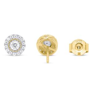 Nova Star(R) Yellow Gold 1/2ctw. Lab Grown Diamond Halo Earrings alternate view