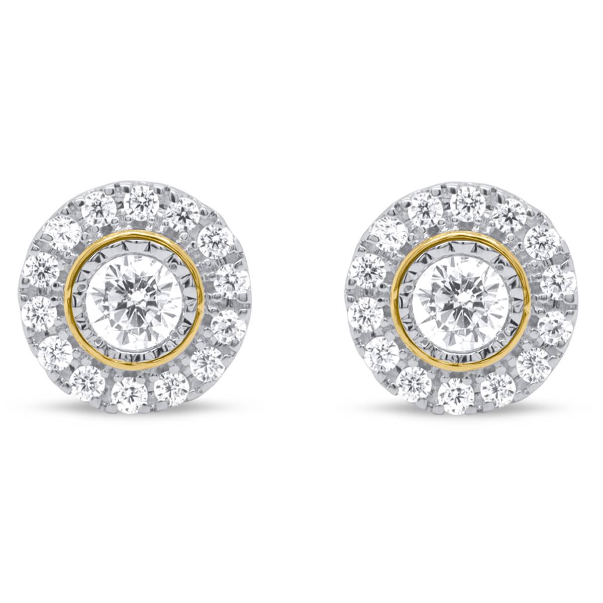 Nova Star(R) Yellow Gold 1/2ctw. Lab Grown Diamond Halo Earrings