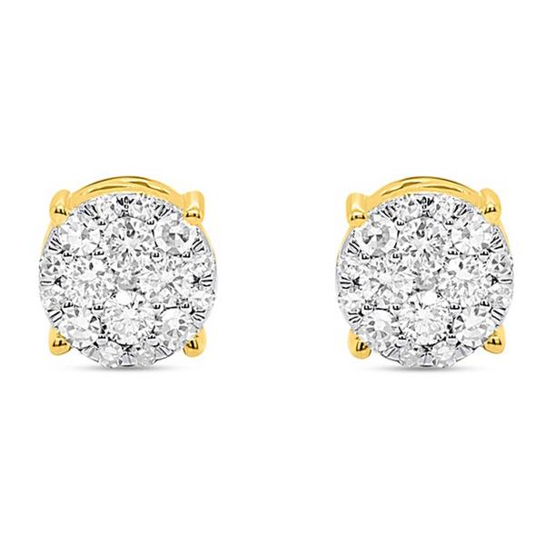 Nova Star(R) Gold Plated 1/2ctw. Lab Grown Diamond Cluster Earrings alternate view