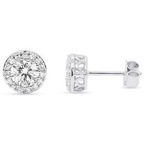 Nova Star(R) Sterling 1ctw. Lab Grown Diamond Halo Stud Earrings