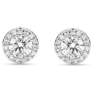 Nova Star(R) Sterling 1ctw. Lab Grown Diamond Halo Stud Earrings alternate view