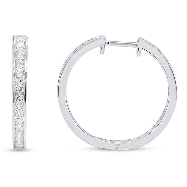 Nova Star(R) Sterling Silver 1ctw. Lab Grown Diamond Hoop Earrings