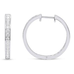 Nova Star(R) Sterling Silver 1ctw. Lab Grown Diamond Hoop Earrings