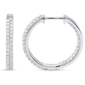 Nova Star(R) Sterling Silver 1ctw. Lab Grown Diamond Hoop Earrings