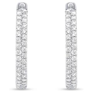 Nova Star(R) Sterling Silver 1ctw. Lab Grown Diamond Hoop Earrings alternate view