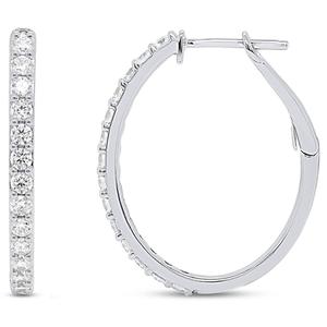 Nova Star(R) 1ctw. Lab Grown Diamond Sterling Silver Hoop Earrings