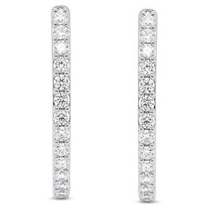 Nova Star(R) 1ctw. Lab Grown Diamond Sterling Silver Hoop Earrings alternate view