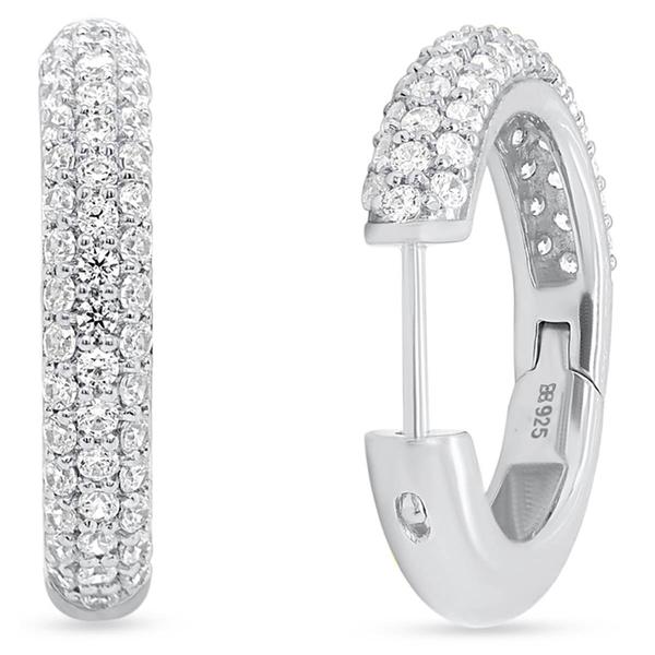 Nova Star(R) Sterling Silver Lab Grown Diamond Hoop Earrings alternate view