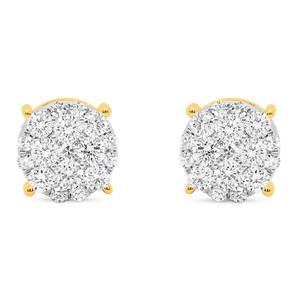 Nova Star(R) Gold Plated Lab Grown Diamond Cluster Stud Earrings alternate view
