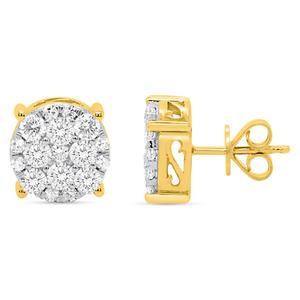 Nova Star(R) Gold Over Silver 2ctw. Lab Grown Diamond Earrings
