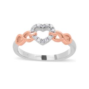 Nova Star(R) Two-Tone 1/10ctw. Lab Grown Diamond Heart Promise Ring