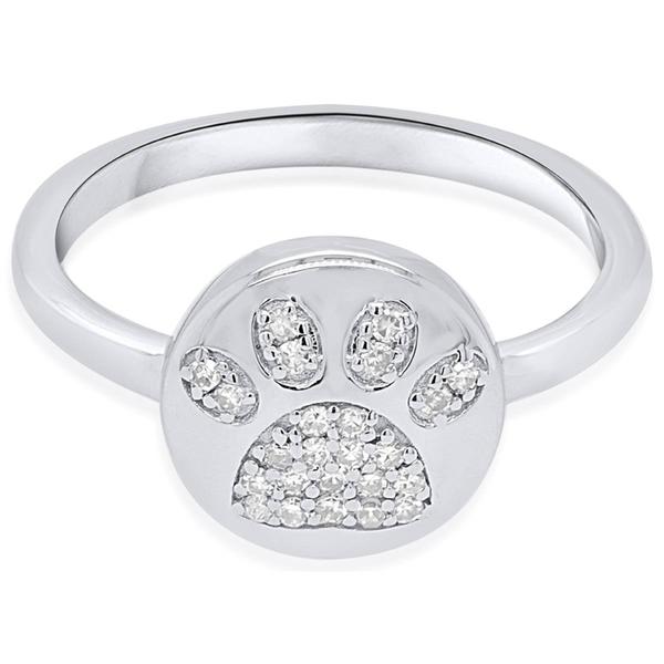 Nova Star(R) 1/10ctw. Lab Grown Diamond Paw Ring in Sterling Silver alternate view