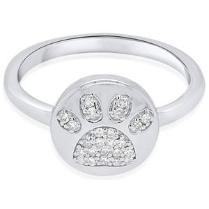 Nova Star(R) 1/10ctw. Lab Grown Diamond Paw Ring in Sterling Silver alternate view