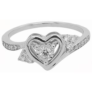 Nova Star(R) Sterling Silver 1/4ctw. Lab-Grown Diamond Heart Ring alternate view