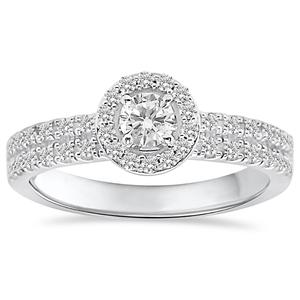 Nova Star(R) Sterling Silver 1/2ctw. Lab-Grown Diamond Bridal Ring