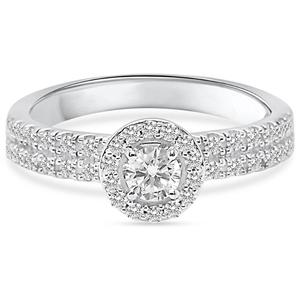 Nova Star(R) Sterling Silver 1/2ctw. Lab-Grown Diamond Bridal Ring alternate view