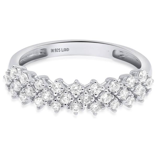 Nova Star(R) Sterling Silver Lab Grown Clustered Diamond Ring alternate view