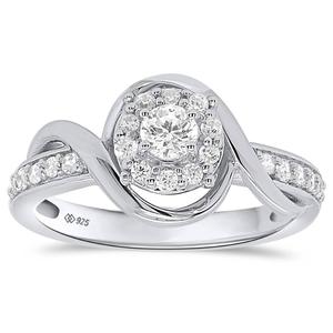 Nova Star(R) Sterling Silver 1/2ctw. Lab Grown Diamond Promise Ring