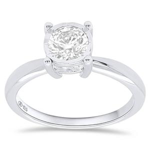 Nova Star(R) Sterling Silver 1ctw. Lab Grown Diamond Solitaire Ring
