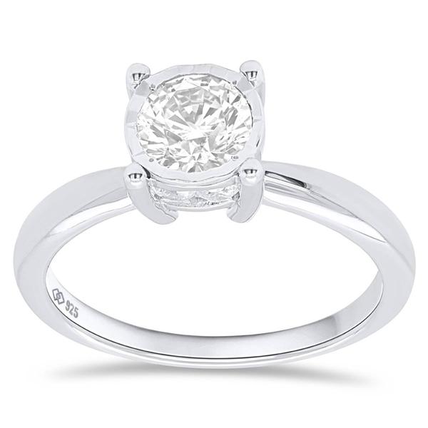 Nova Star(R) Sterling Silver 1ctw. Lab Grown Diamond Solitaire Ring