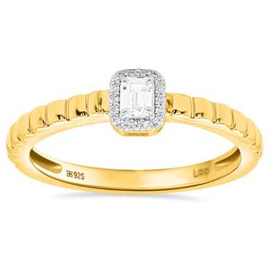 Nova Star(R) 1/5ctw. Emerald & Round Lab Grown Diamond Promise Ring