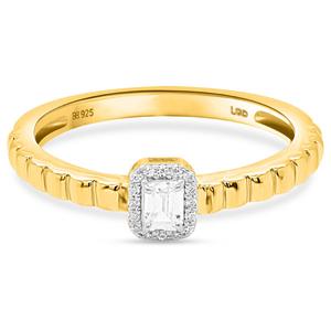 Nova Star(R) 1/5ctw. Emerald & Round Lab Grown Diamond Promise Ring alternate view