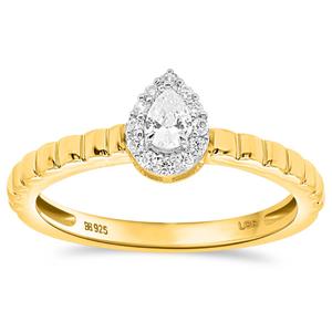 Nova Star(R) 1/5ctw. Pear & Round Lab-Grown Diamond Promise Ring