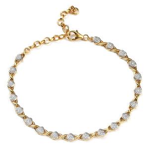 Nova Star(R) Gold Plated 1/10ctw. Lab Grown Diamond Heart Bracelet