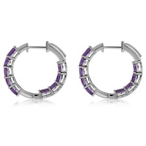 Gemstone Classics(tm) 4x3mm Oval Amethyst Inside Out Hoop Earrings alternate view
