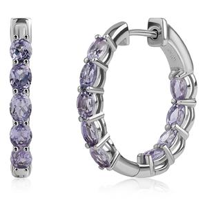 Gemstone Classics(tm) Lab-Grown Alexandrite Inside Out Hoop Earrings