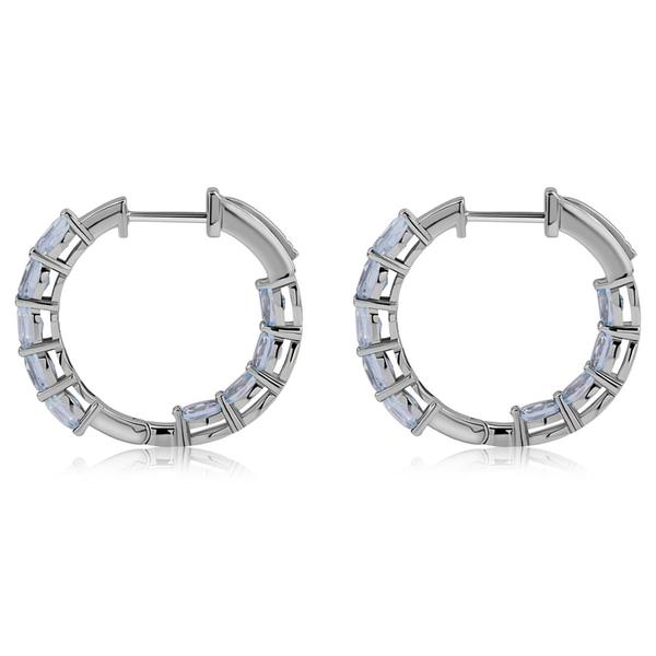 Gemstone Classics(tm) Lab-Grown Aquamarine Inside Out Hoop Earrings alternate view