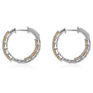 Gemstone Classics(tm) 4x3mm Oval Citrine Inside Out Hoop Earrings alternate view