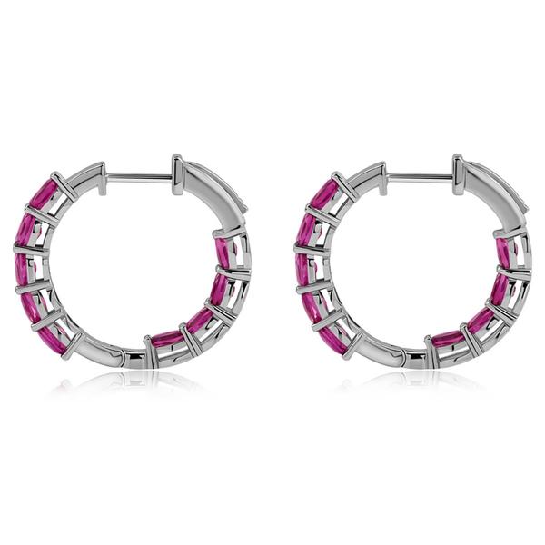 Gemstone Classics(tm) Oval Lab-Grown Ruby Inside Out Hoop Earrings alternate view